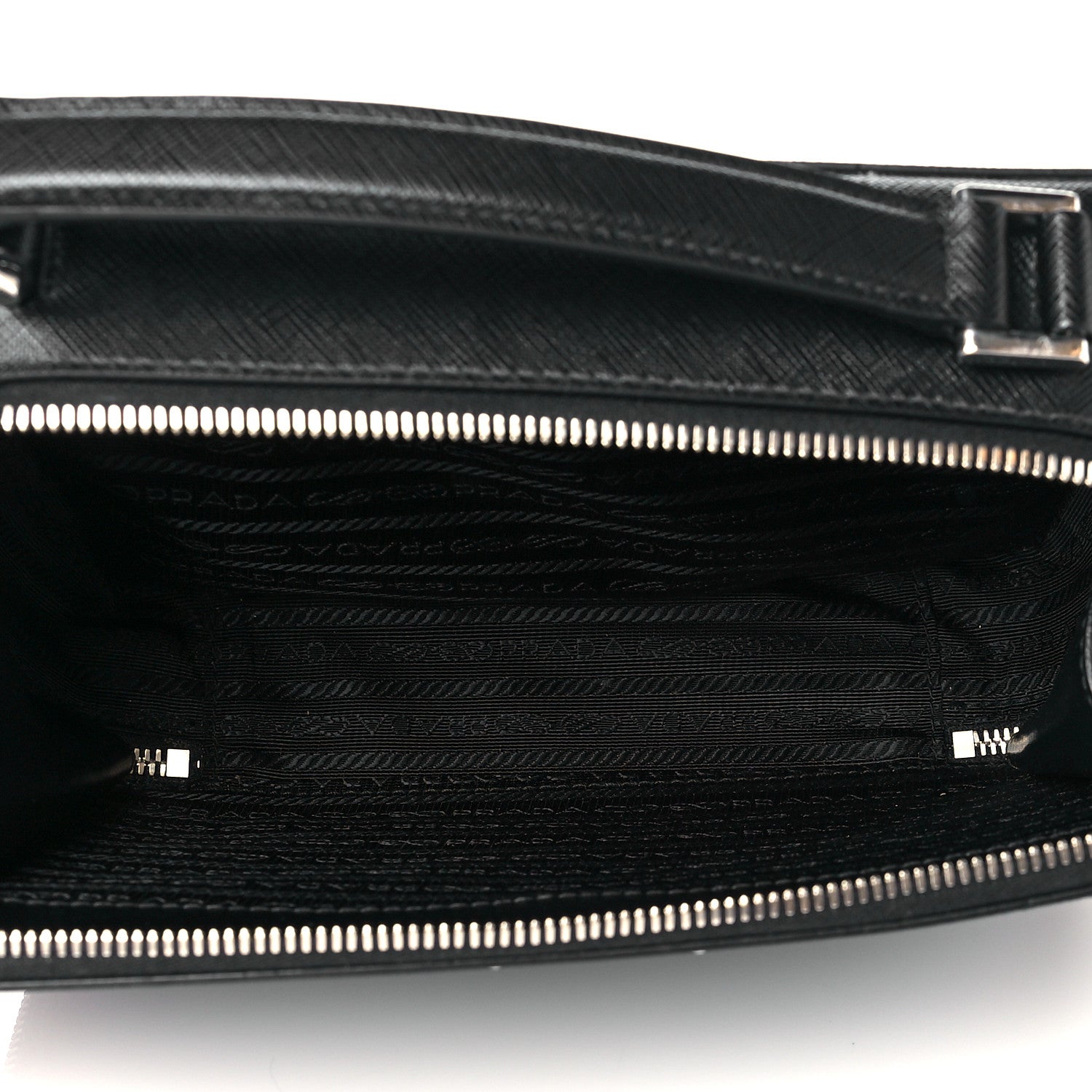 Prada Saffiano Travel Medium Brique Crossbody Bag Black 5 of 10