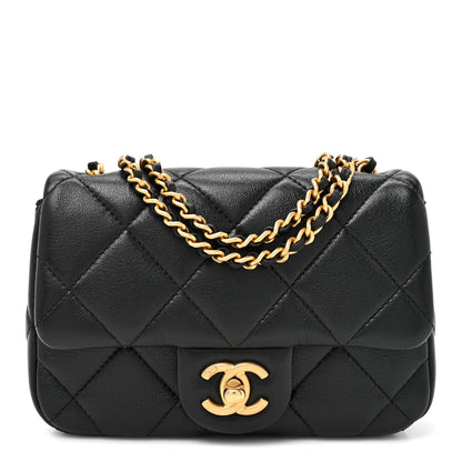 Chanel Lambskin Quilted Pearl Small Flap Black Black 1 of 10