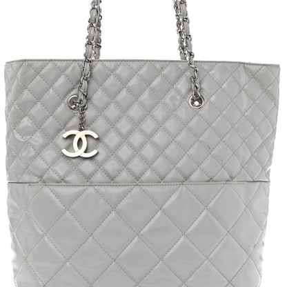 Chanel Vinyl Quilted In The Business North South Tote Light Grey 8 of 11