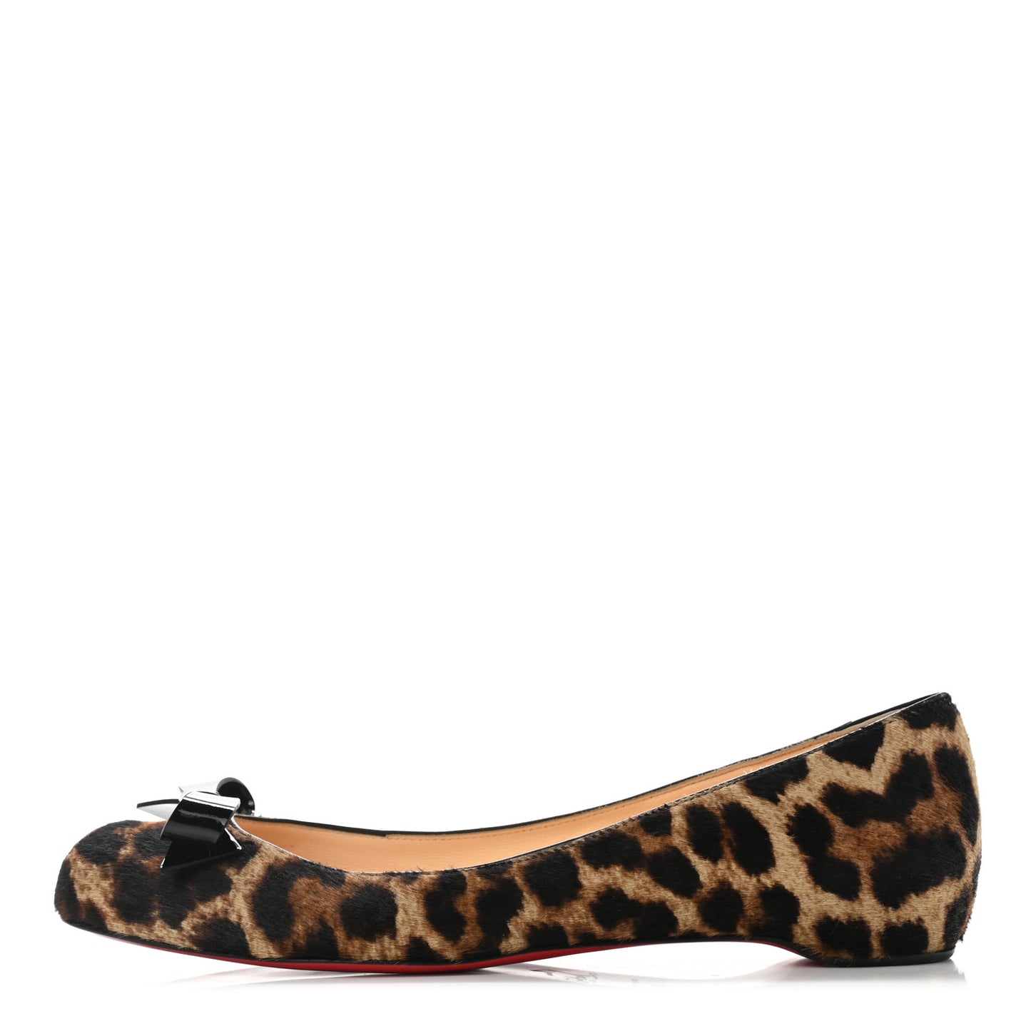 Calf Hair Patent Simplenodo Flats 39.5 Leopard Black
