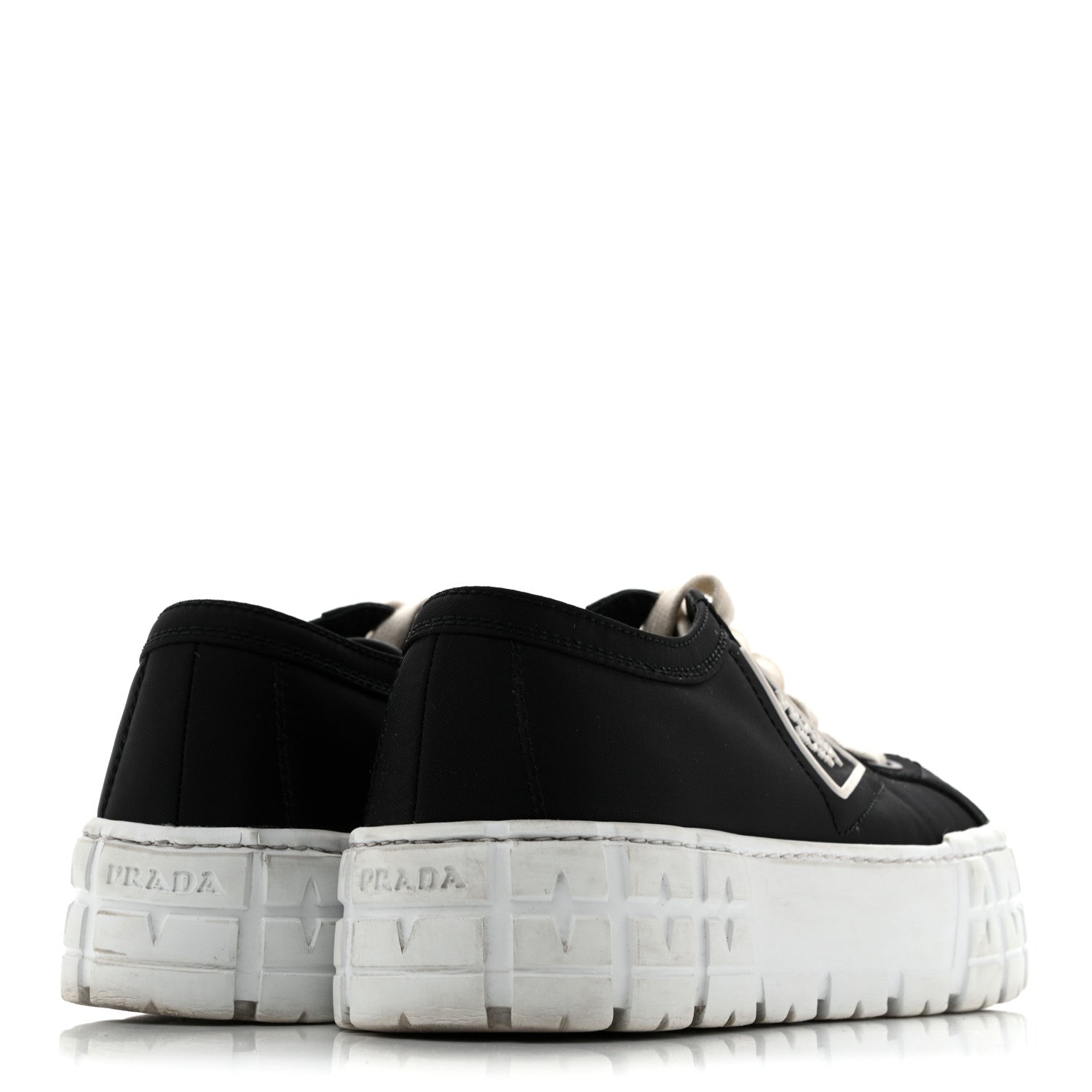 Prada Re-Nylon Gabardine Triangle Logo Double Wheel 50mm Sneakers 38.5 Black 5 of 11