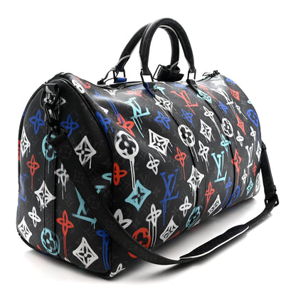 Louis Vuitton Monogram Eclipse LV Graffiti Keepall Bandouliere 50 Multicolor 2 of 9