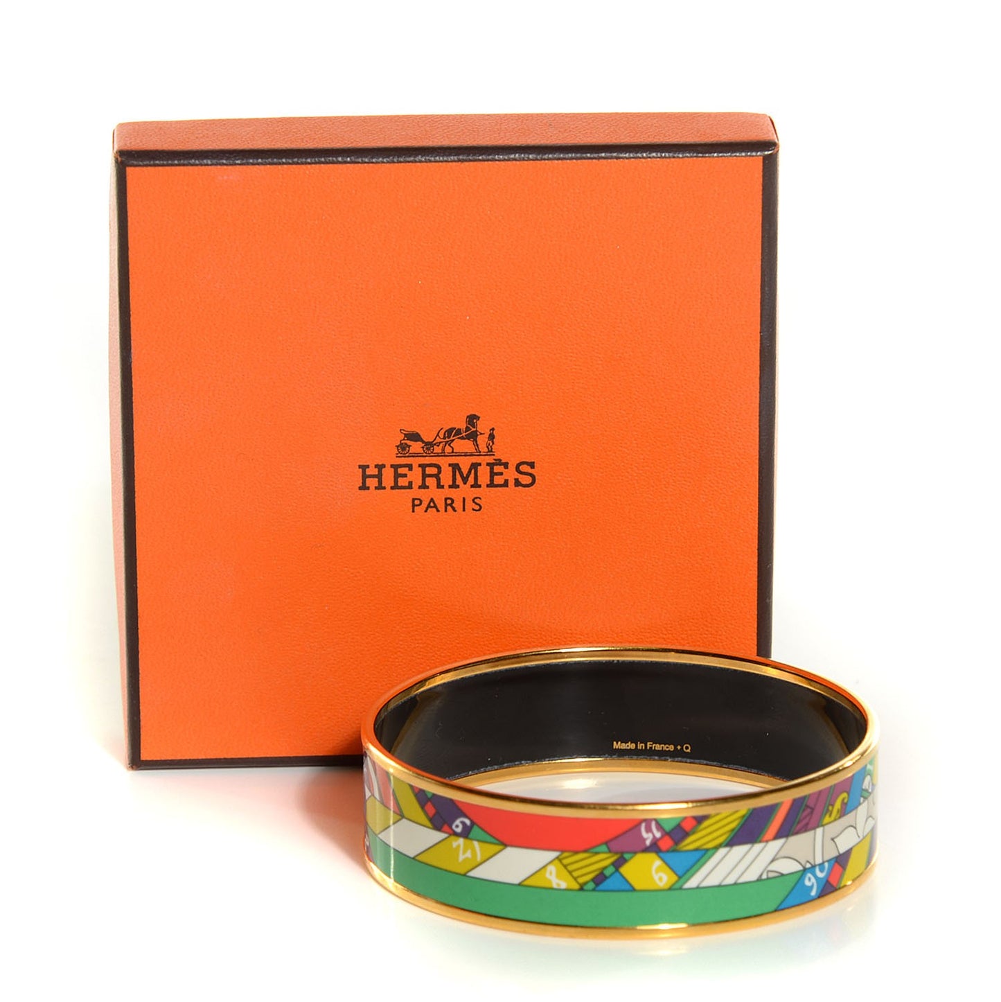 Enamel Printed Astrologie Nouvelle Wide Bracelet 70 Vert Fluo Rose Indien Cobalt
