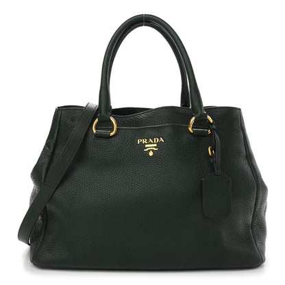 Prada Vitello Daino Tote Green 1 of 7