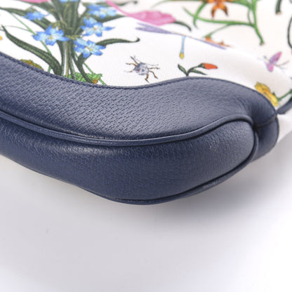 Gucci Canvas Flora Medium Jackie Hobo Blue Agata 9 of 9