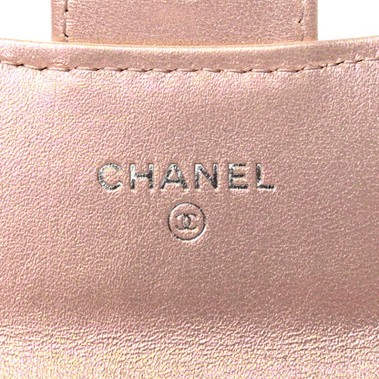Chanel Iridescent Calfskin Quilted Flap Card Holder Wallet Pink 6 of 8