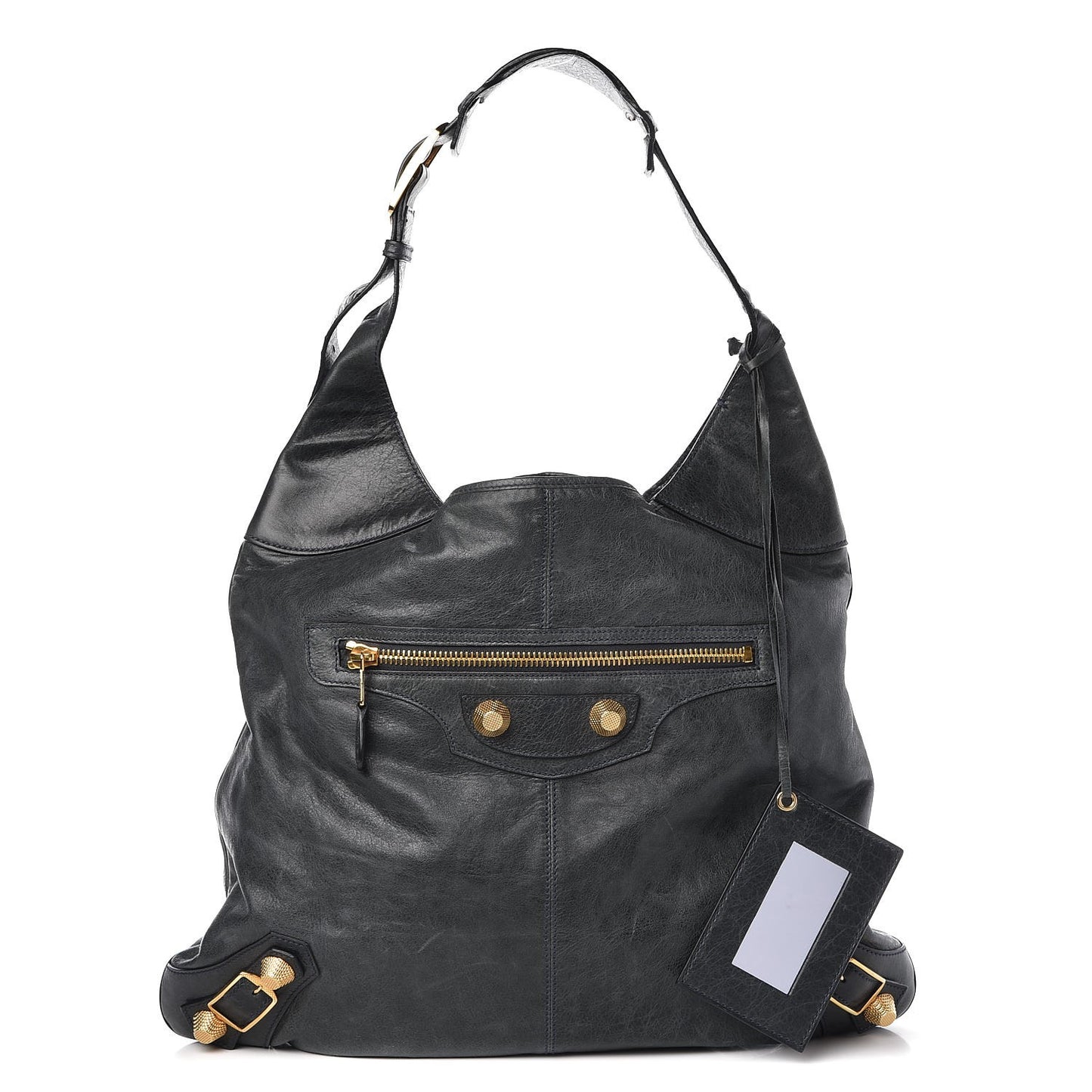 Agneau Giant 21 Gold Hardware Maxi Besace Messenger Anthracite