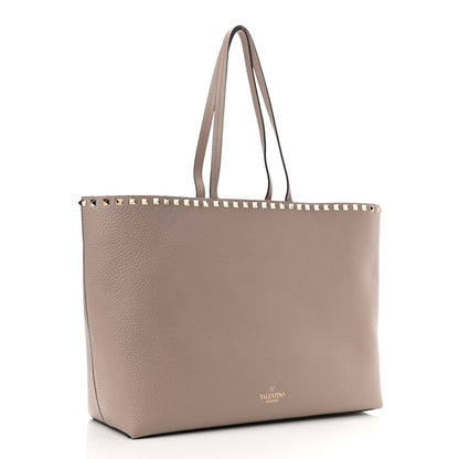 Valentino Garavani Grained Calfskin Rockstud Shoulder Tote Poudre 3 of 11