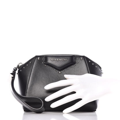 Givenchy Calfskin Small Studded Antigona Beauty Wristlet Black 2 of 9