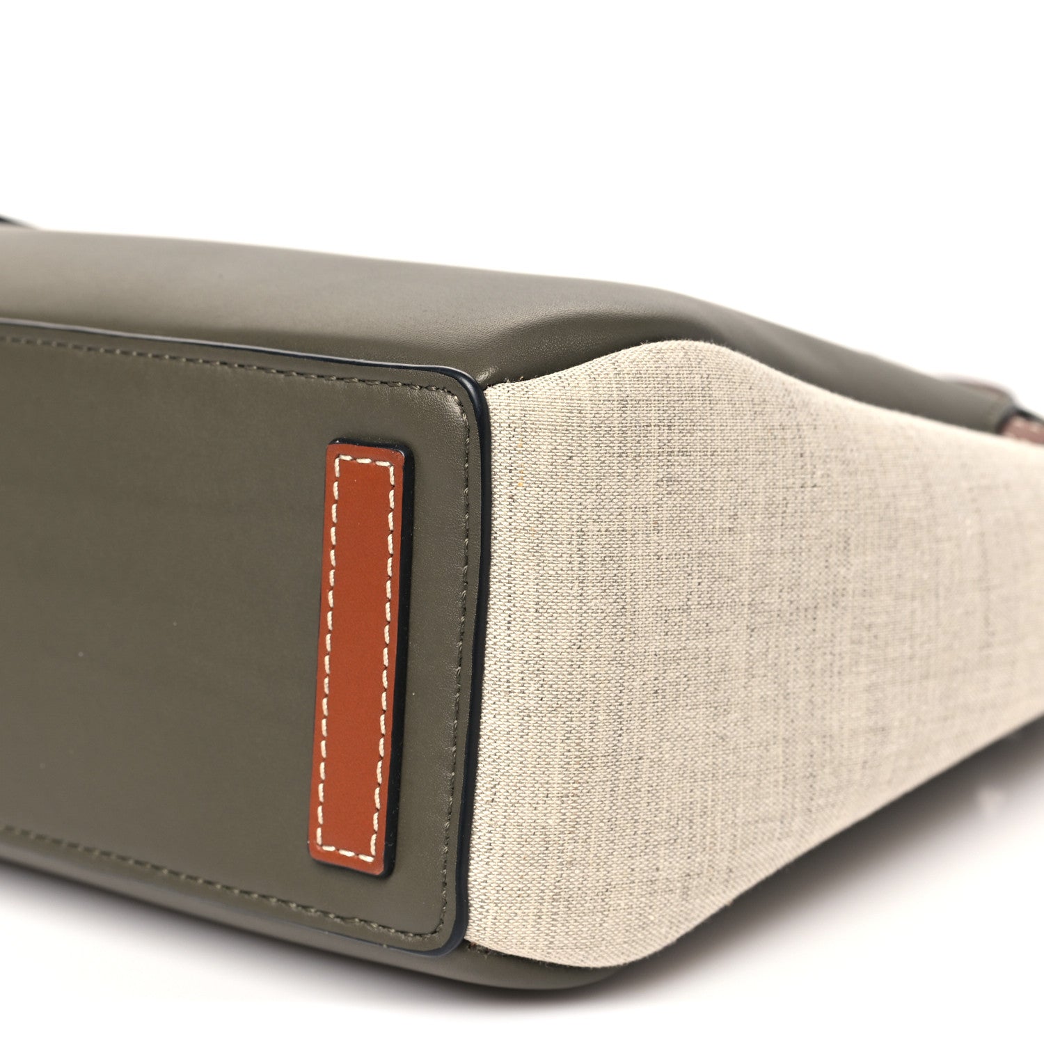 Loewe Calfskin Linen Mini Lazo Tote Khaki Green 9 of 9
