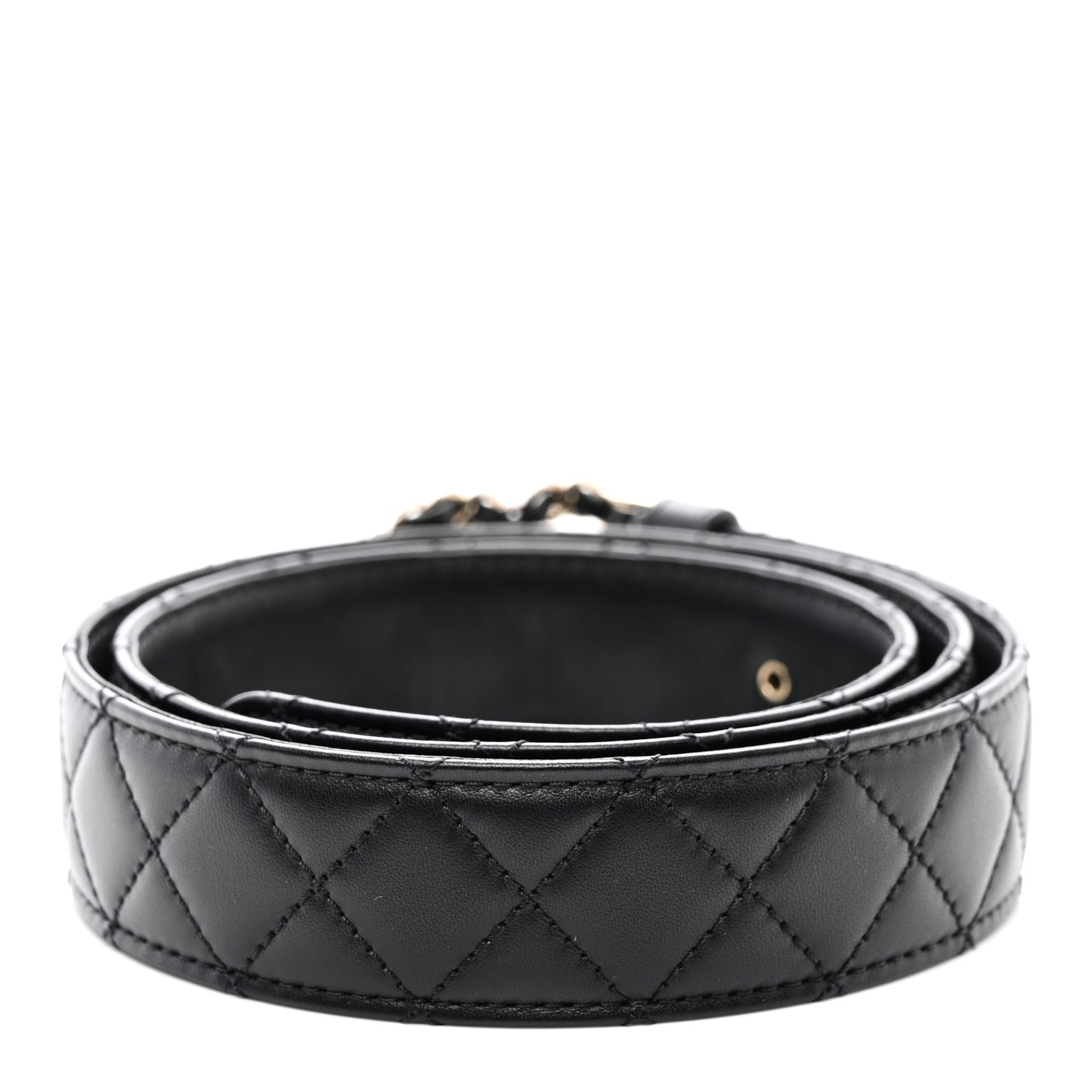 Calfskin Quilted CC Chain Belt 85 34 Black