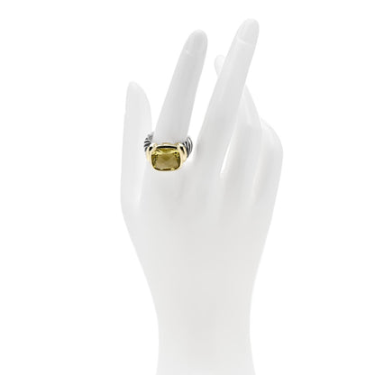 David Yurman Sterling Silver 14K Yellow Gold Lemon Citrine 14mm Noblesse Ring 58 8.5 2 of 6