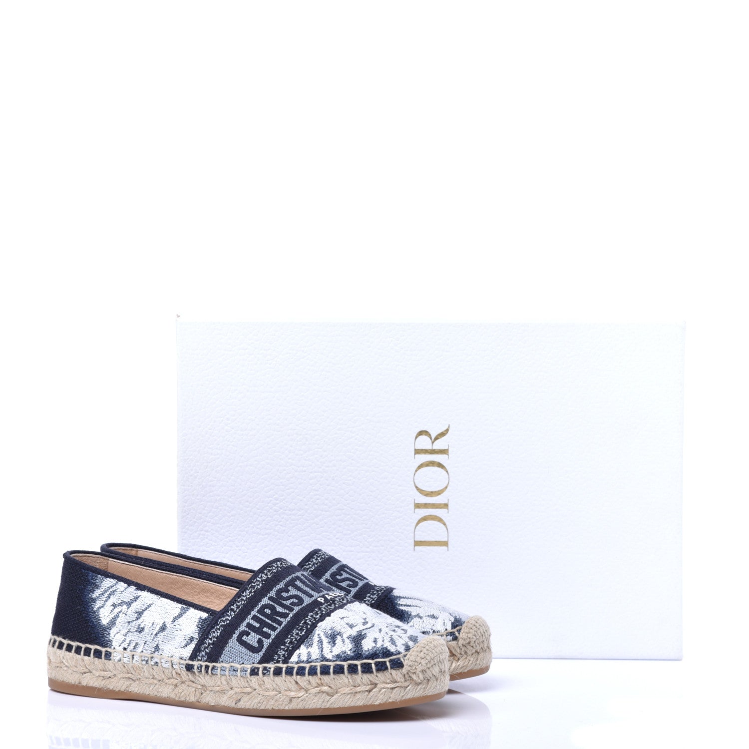 Christian Dior Canvas Tie and Dior Embroidered Granville 15mm Espadrilles 35.5 Denim 9 of 9
