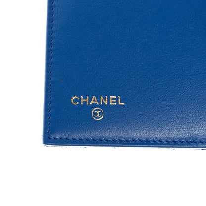 Chanel Caviar Quilted Studded CC Medium Flap Wallet Blue 6 of 10