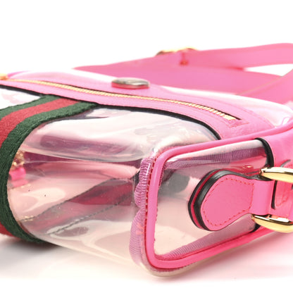 Gucci Vinyl Web Mini Ophidia Transparent Shoulder Bag Fluorescent Fuchsia 10 of 10