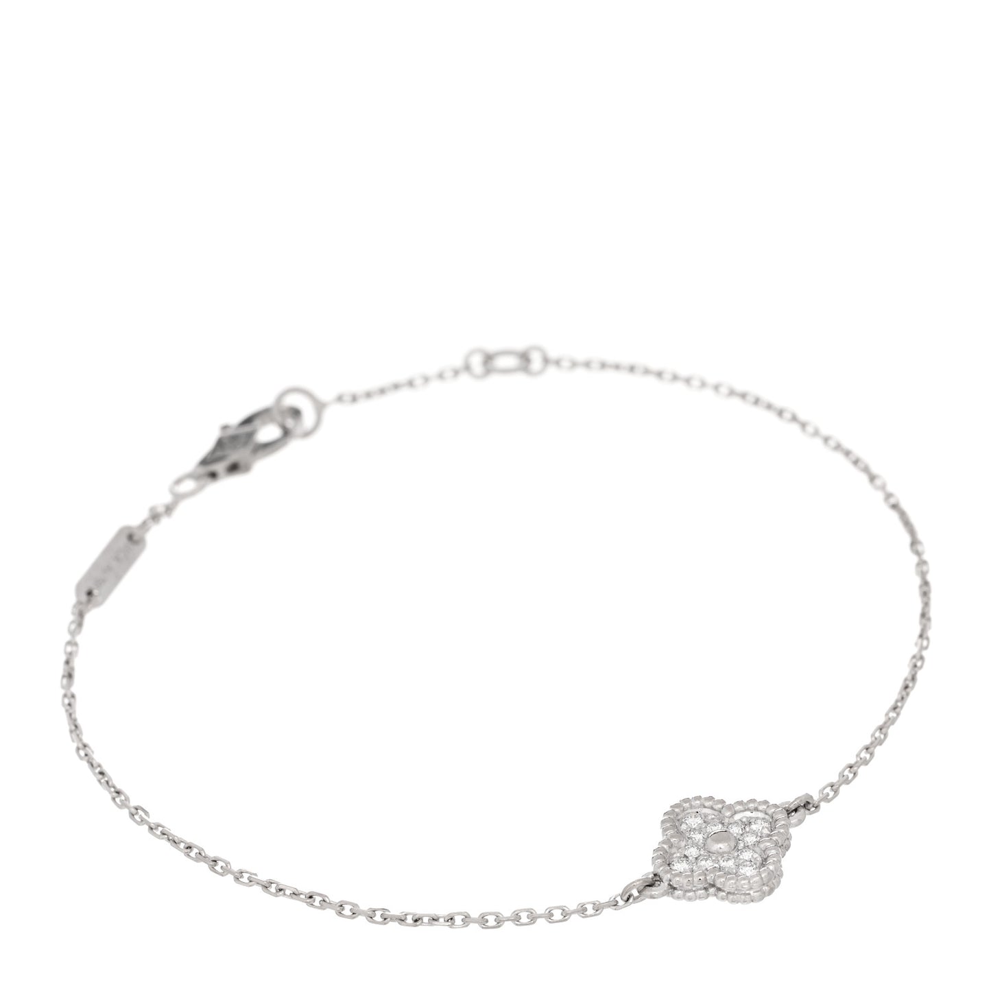 18K White Gold Diamond Sweet Alhambra Bracelet
