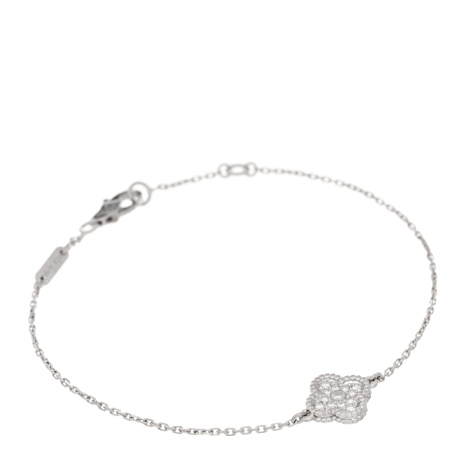Van Cleef & Arpels 18K White Gold Diamond Sweet Alhambra Bracelet 1 of 4