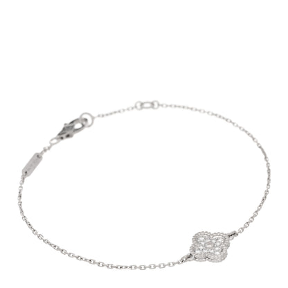 Van Cleef & Arpels 18K White Gold Diamond Sweet Alhambra Bracelet 1 of 4