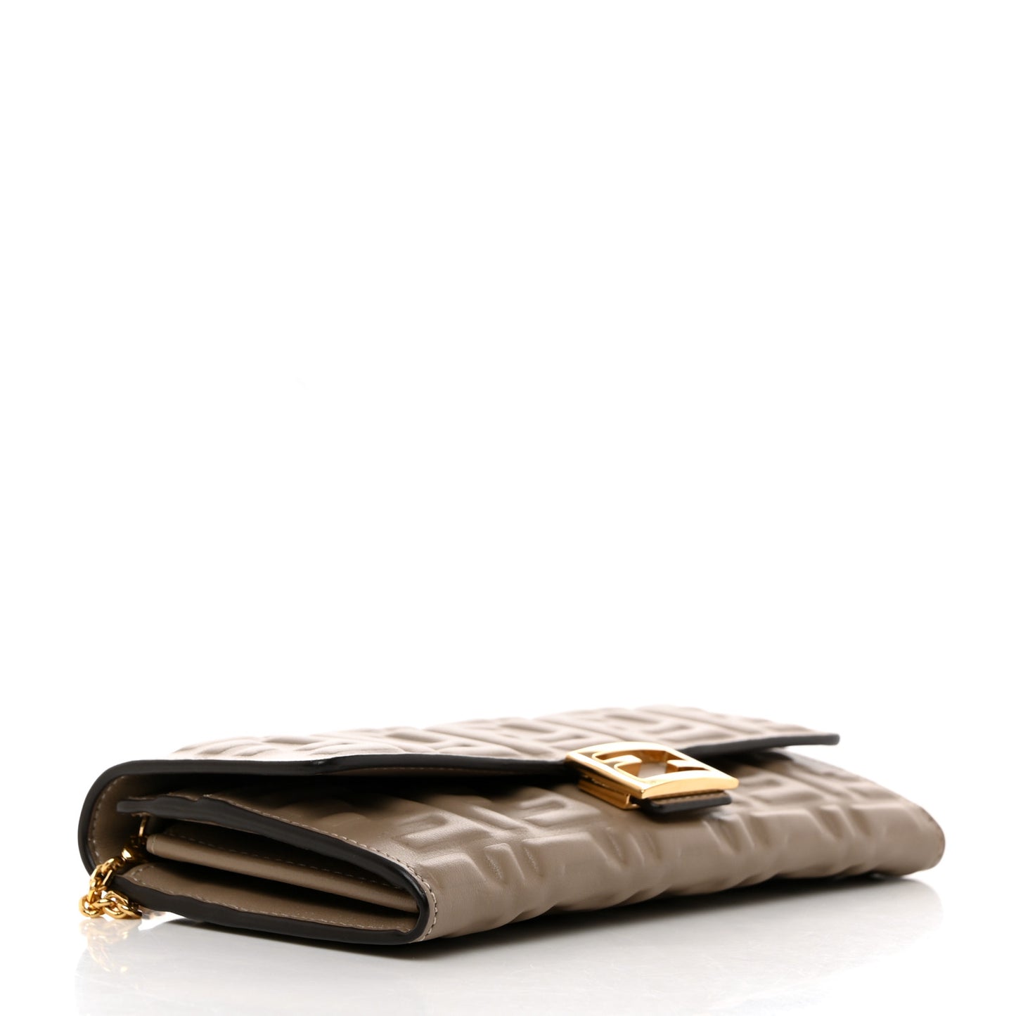 Nappa Matisse FF Embossed Continental Wallet On Chain Dove Gray