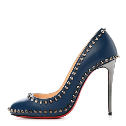 Christian Louboutin Kid Specchio Dorispiky 100 Pumps 37 Dark Gun 1 of 11