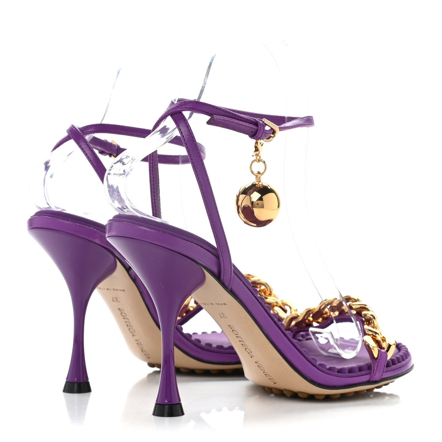 Lambskin Dot 90mm Sandals 37 Gumdrop