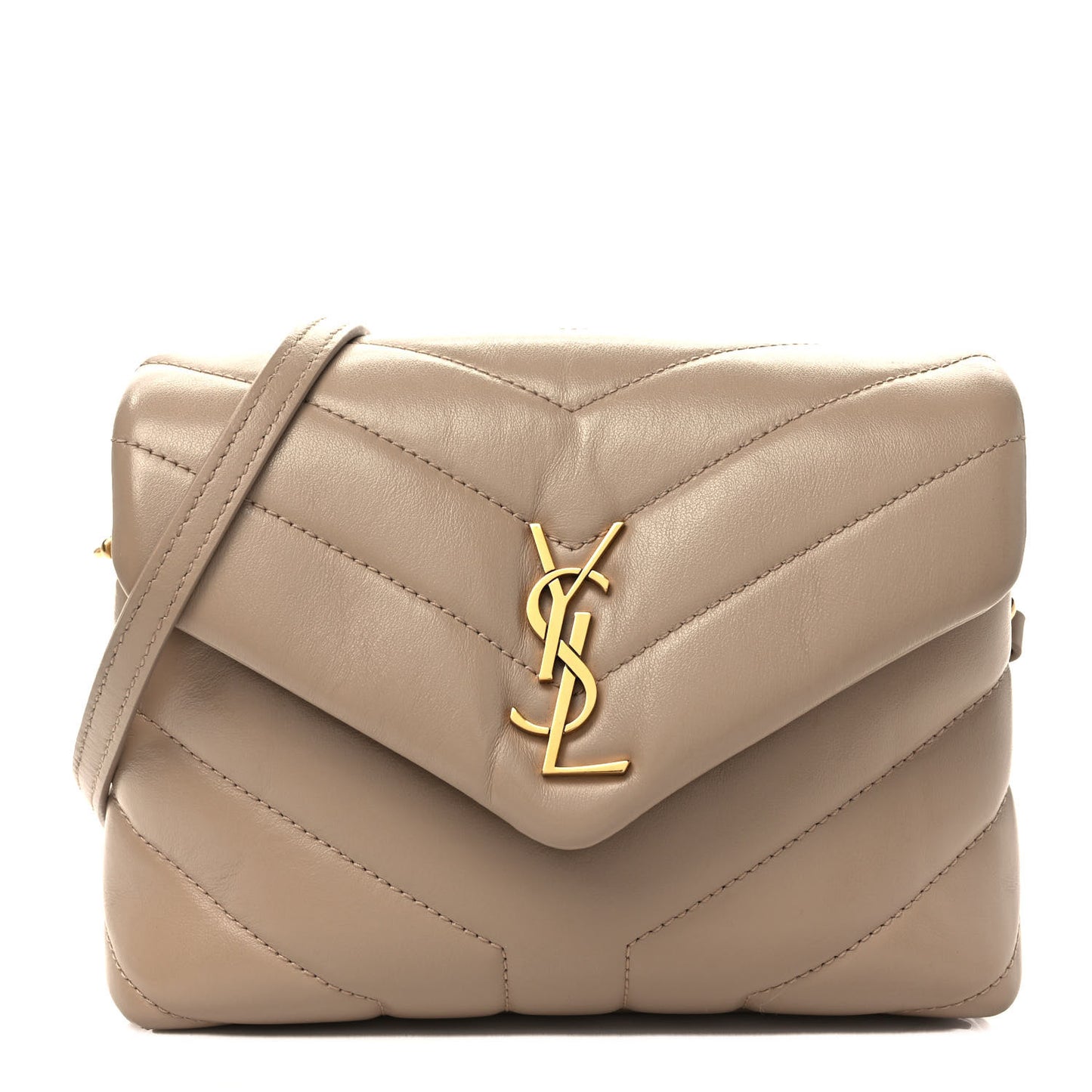 Calfskin Y Quilted Monogram Toy Loulou Crossbody Bag Latte