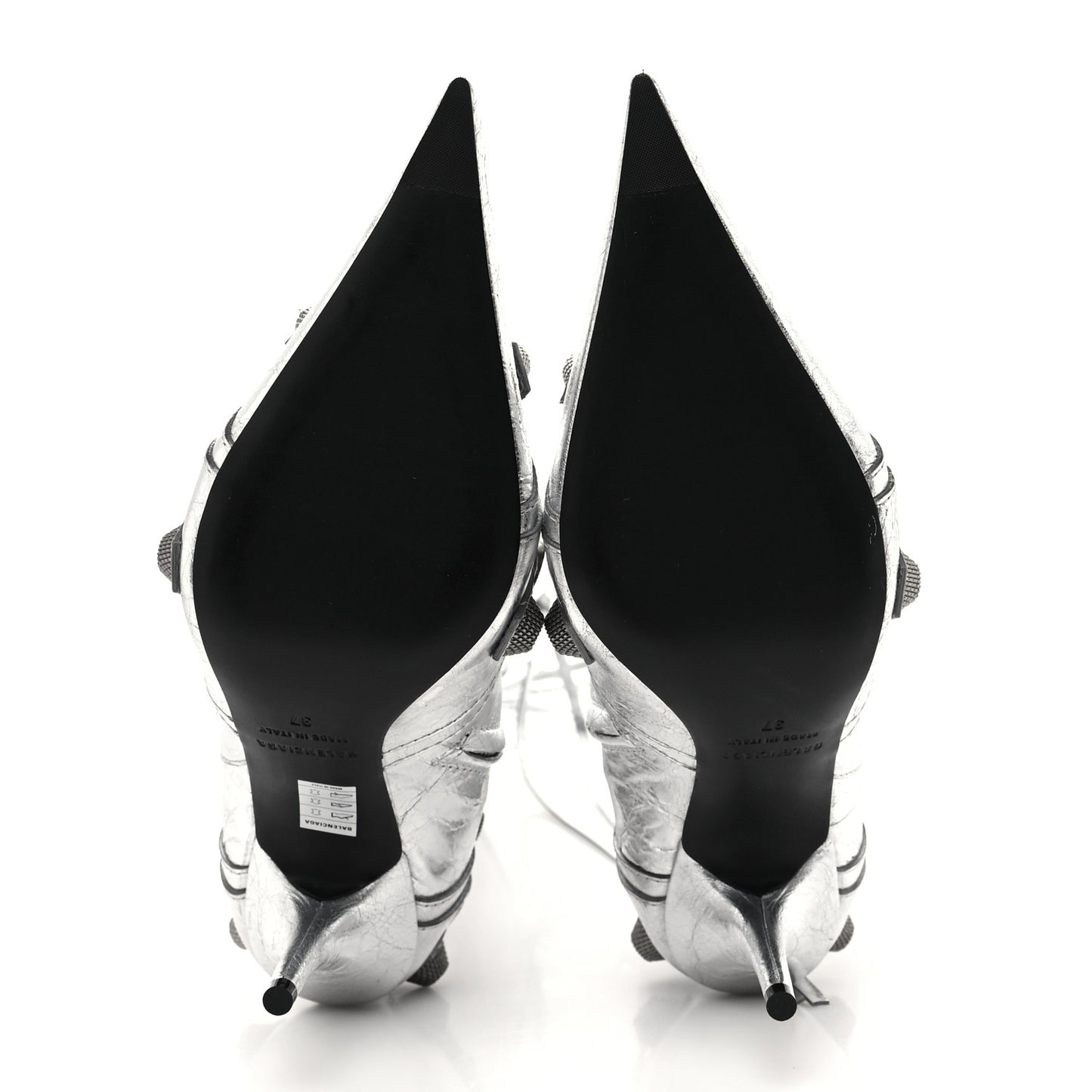 Metallic Agneau Arena Cagole 90mm Boots 37 Silver