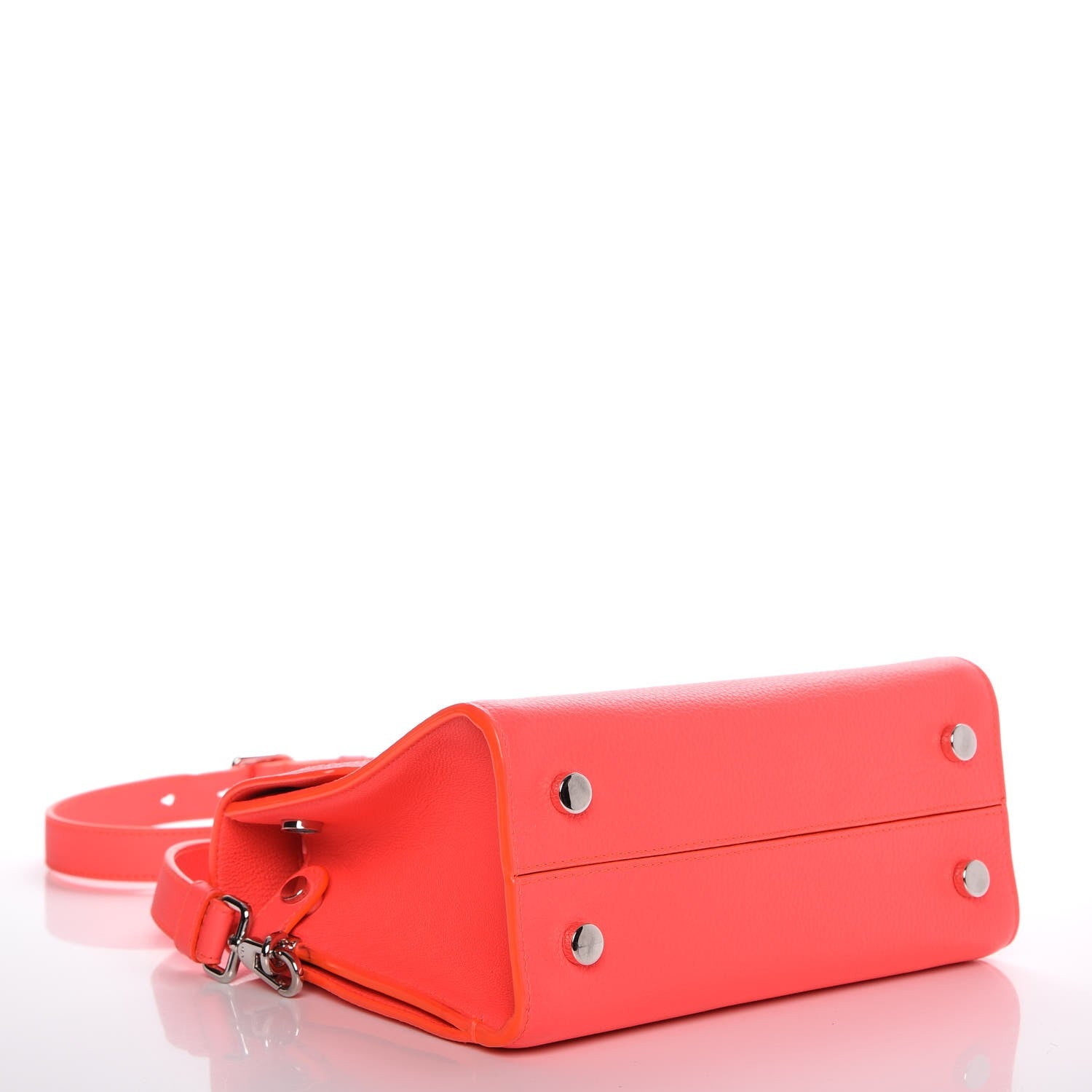 Christian Dior Grained Calfskin Mini Diorever Flap Fluorescent Goji Pink 5 of 10
