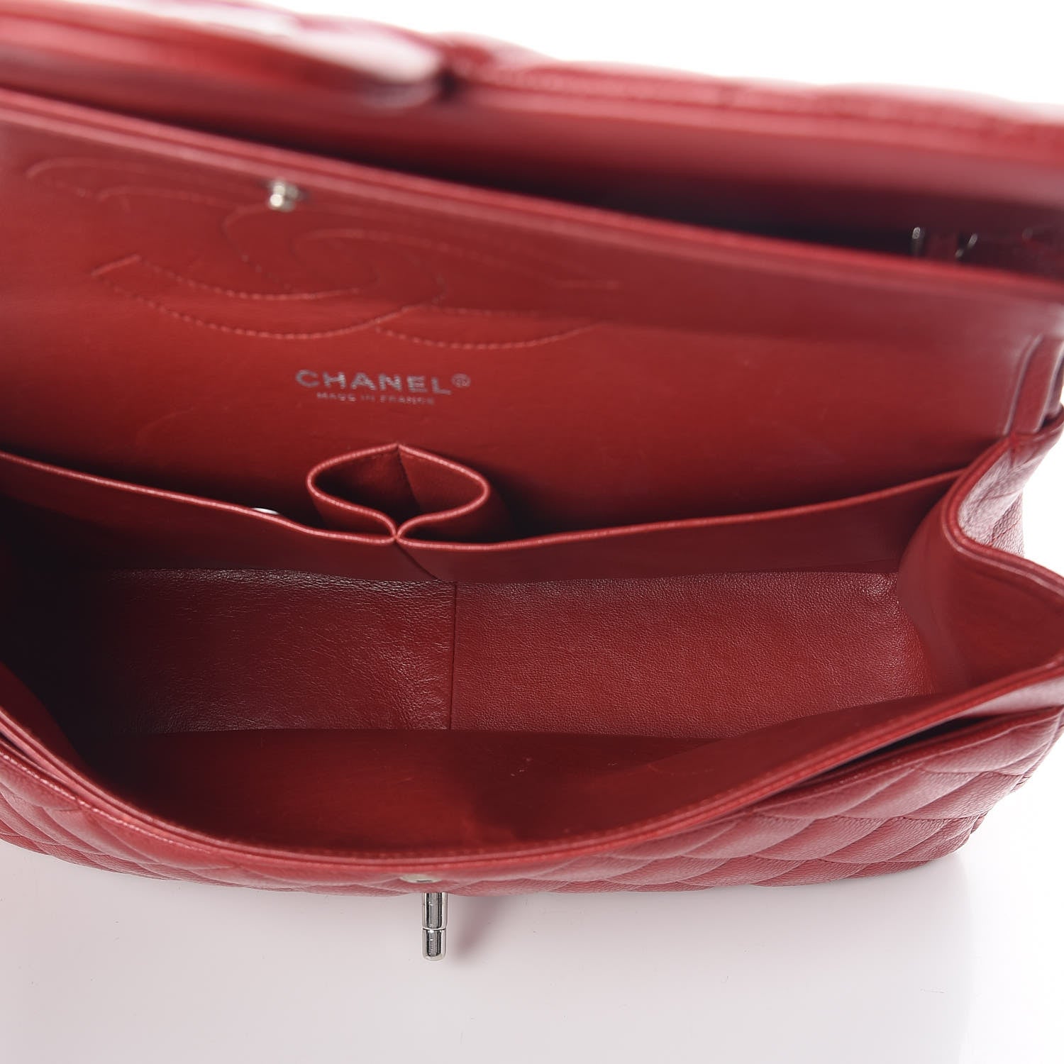 Chanel Caviar Quilted Jumbo Double Flap Red 5 of 12