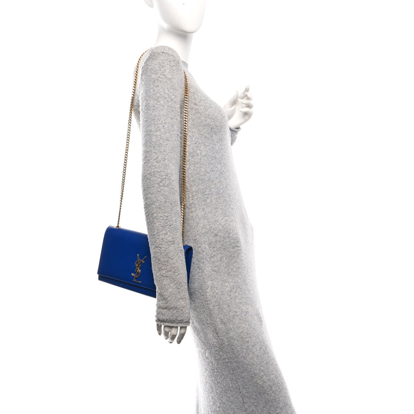 Grain De Poudre Medium Classic Monogram Kate Satchel Flash Blue