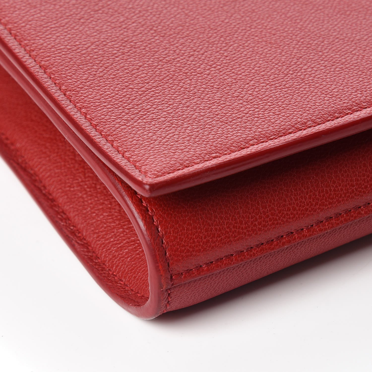 Saint Laurent Calfskin Monogram Large Belle De Jour Clutch Red 5 of 9