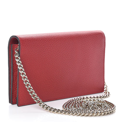 Gucci Dollar Calfskin Medium Betty Chain Wallet Tabasco Red 3 of 11