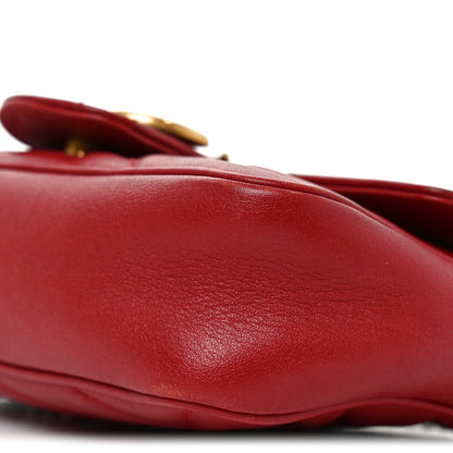 Gucci Calfskin Matelasse Super Mini GG Marmont Shoulder Bag Hibiscus Red 10 of 10
