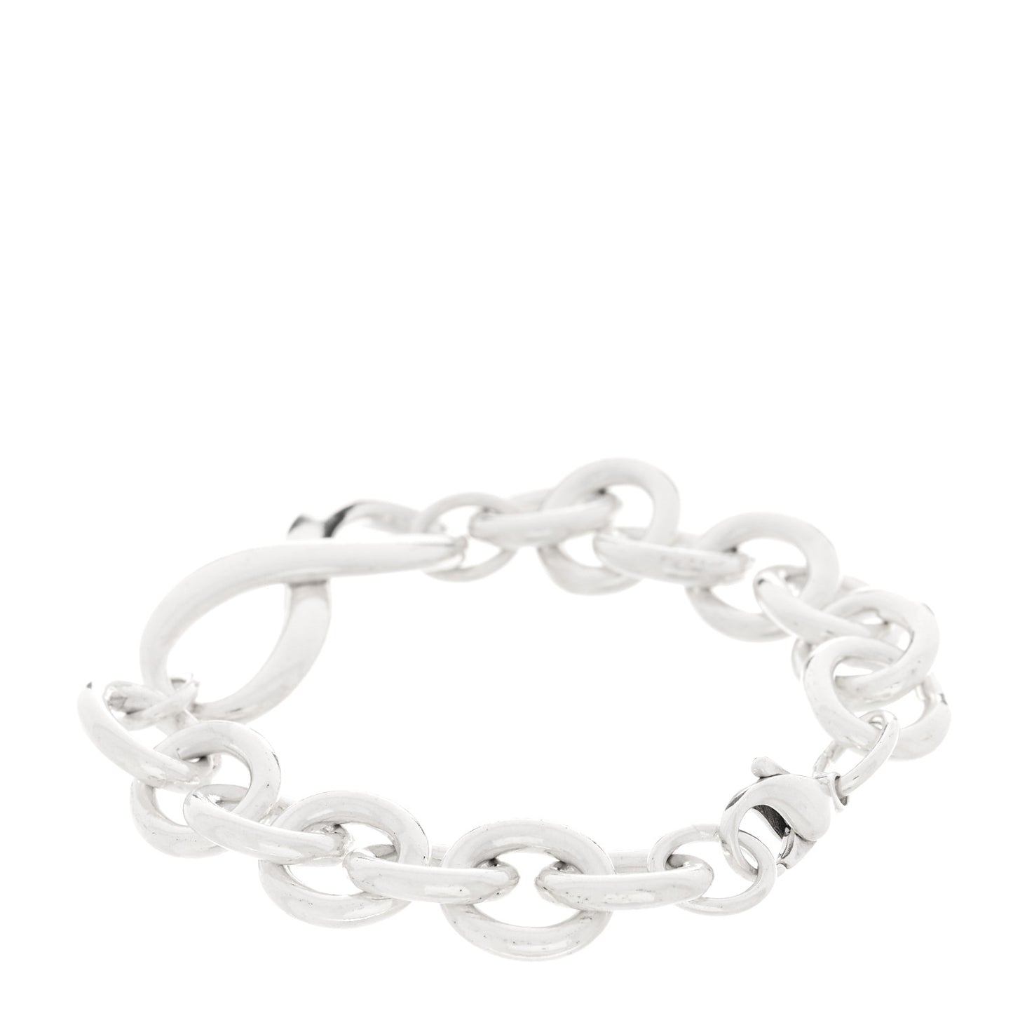 Sterling Silver Wide Infinity Chain Bracelet