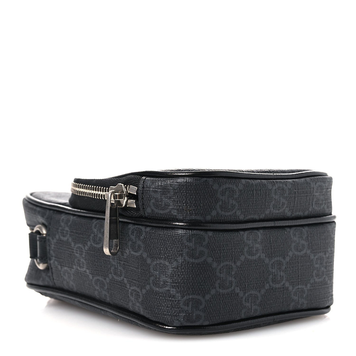 Gucci GG Supreme Monogram Azalea Calfskin Mini Retro Interlocking G Bag Black 4 of 10