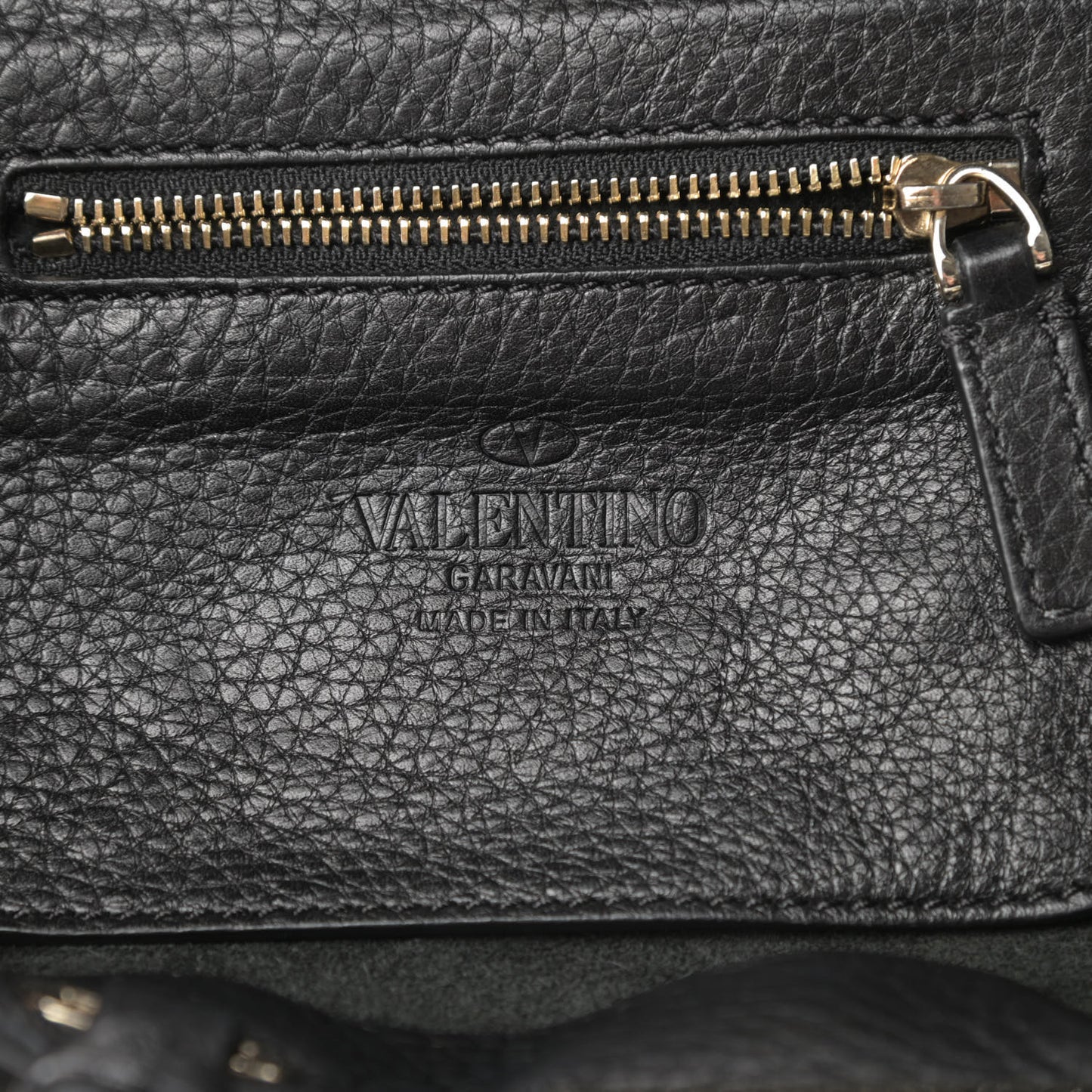 Pebbled Calfskin Mini Rockstud Tote Black