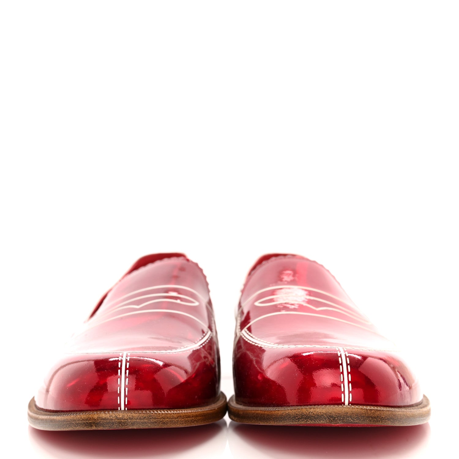 Christian Louboutin Patent Women Mocalaureat Loafers 41 Loubi White 2 of 10