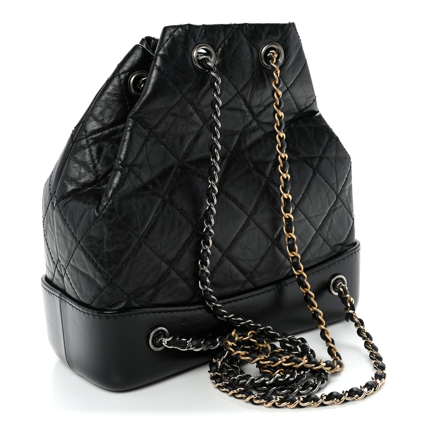Chanel Aged Calfskin Quilted Small Gabrielle Backpack Black 3 of 9