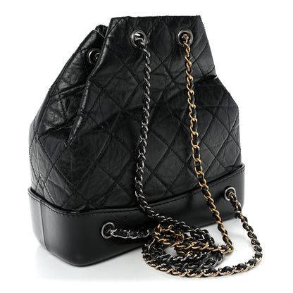 Chanel Aged Calfskin Quilted Small Gabrielle Backpack Black 3 of 9