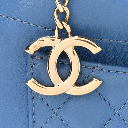 Chanel Lambskin Quilted Bi Waist Bag Fanny Pack Blue 8 of 12
