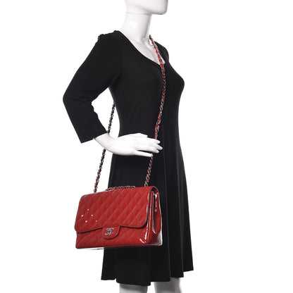 Chanel Patent Quilted Jumbo Single Flap Red 2 of 31