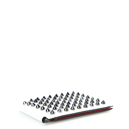 Christian Louboutin Calfskin Clipsos Spike Bi-Fold Wallet White 4 of 10