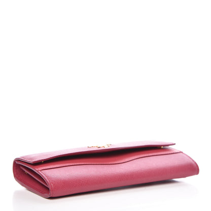 Prada Saffiano Wave Continental Flap Wallet Ibisco Peonia 5 of 10