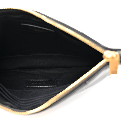 Saint Laurent Lambskin Patchwork Monogram Jamie Pouch Black 5 of 7