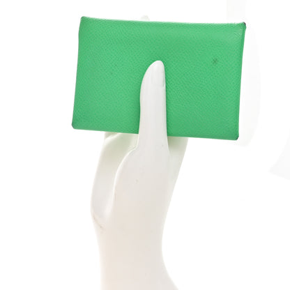 Hermes Epsom Verso Calvi Duo Card Case Vert Comics Vert Fizz 2 of 8