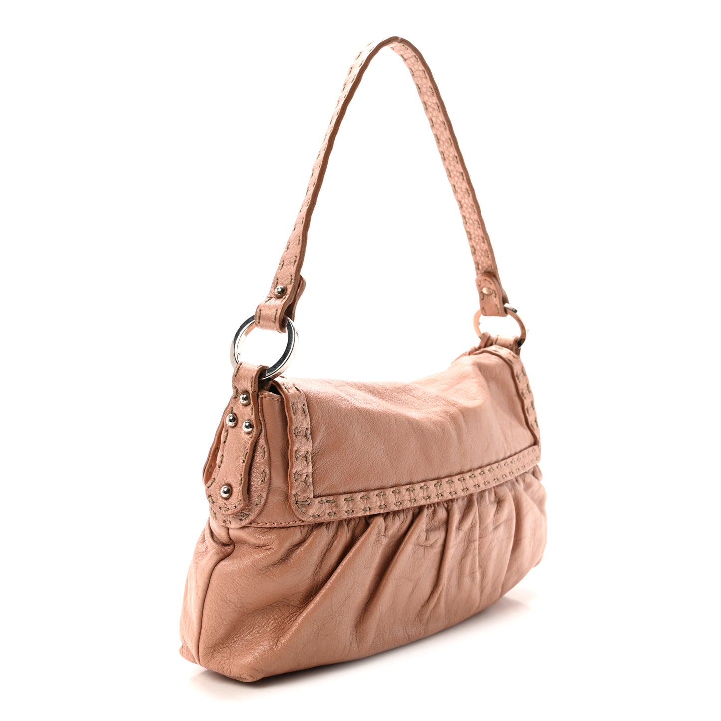 Calfskin Selleria Small Chef Shoulder Bag Bois De Rose