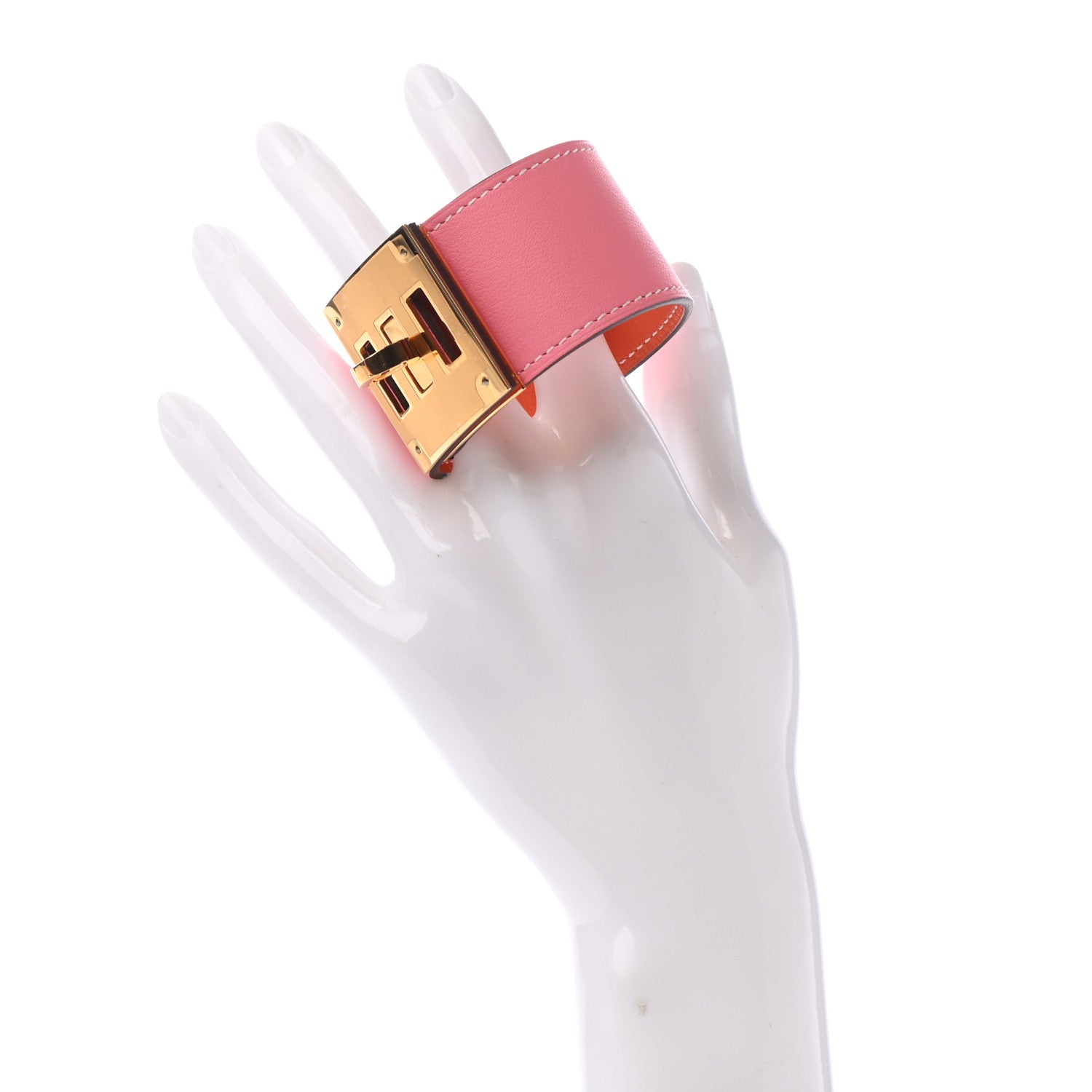Hermes Swift Kelly Dog Bracelet T2 Rose D'Ete Orange 2 of 6