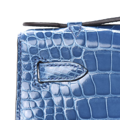 Hermes Shiny Alligator Kelly Pochette Mykonos 25 of 31