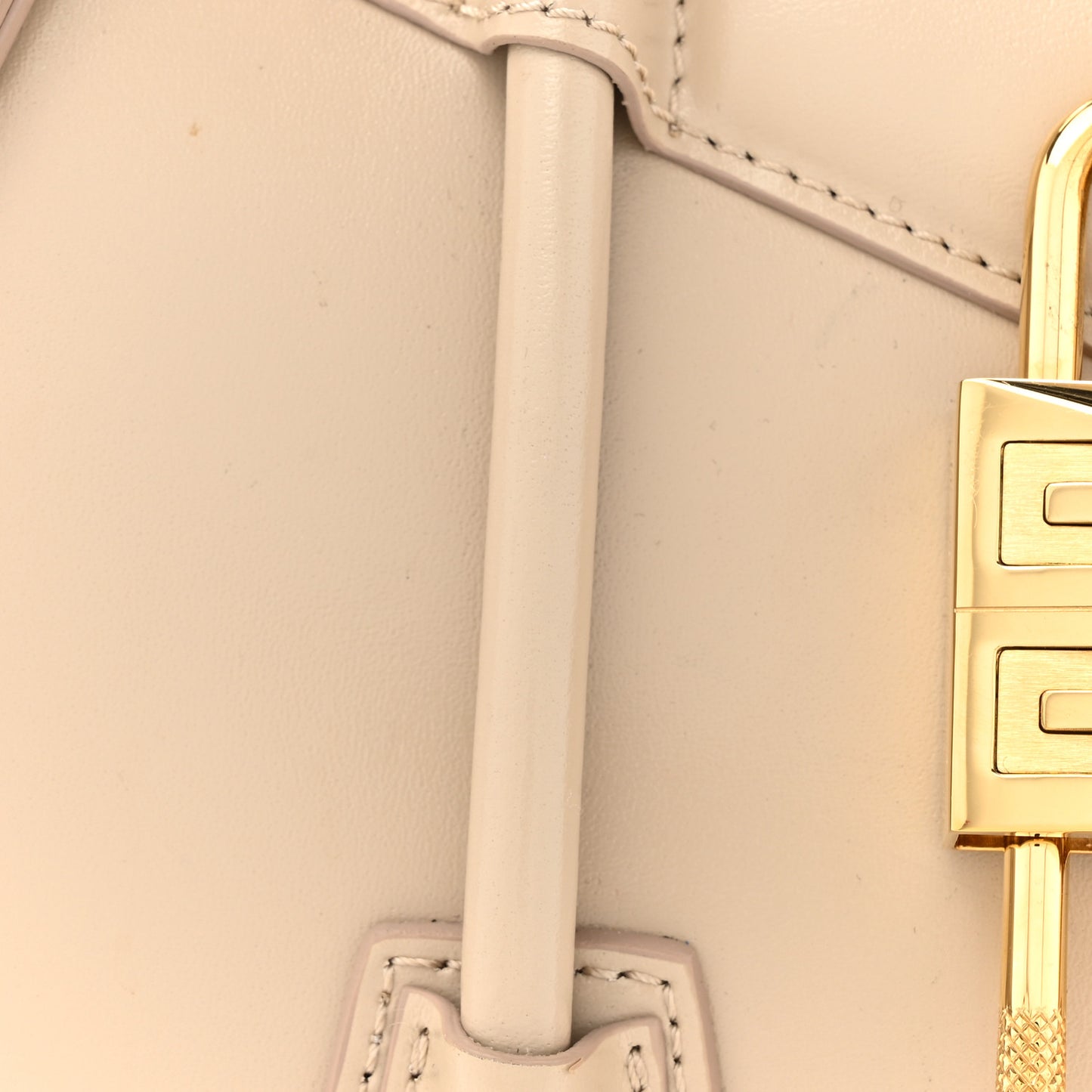 Box Calfskin Mini Lock Antigona Shoulder Bag Natural Beige