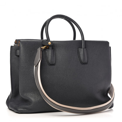 MCM Grained Calfskin Large Milla Tote Phantom Grey 3 of 9